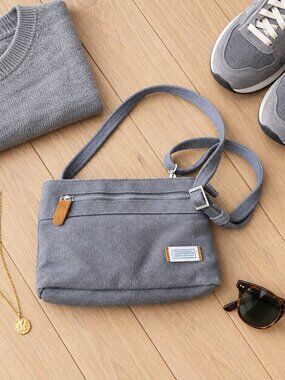 ✨ Authentic Travelon Heritage Anti-Theft Gray Canvas Crossbody Bag ✨